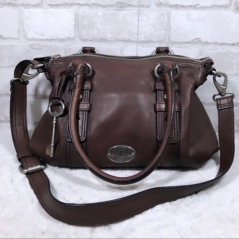Expresso Cow Hide Leather MADDOX Crossbody Satchel